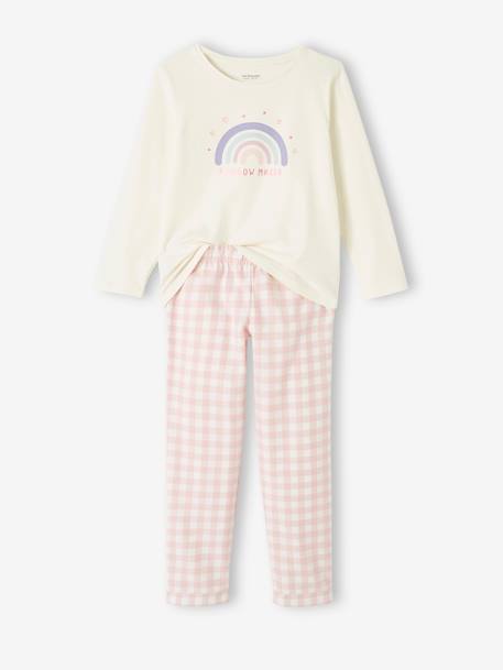 Rainbow Pyjamas in Jersey Knit & Flannel for Girls rose 