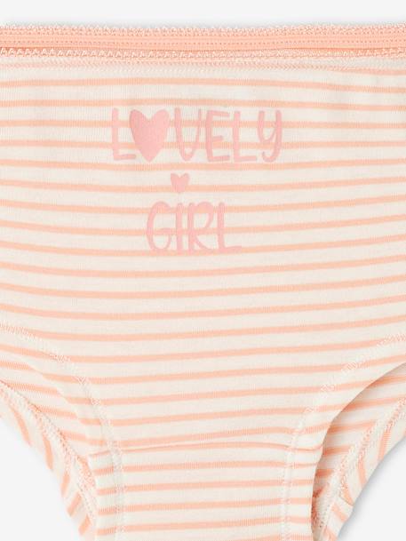 Pack of 4 Fancy Briefs for Girls, Basics ecru 