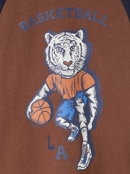 Sports Top with Basketball Player Tiger for Boys chocolate 