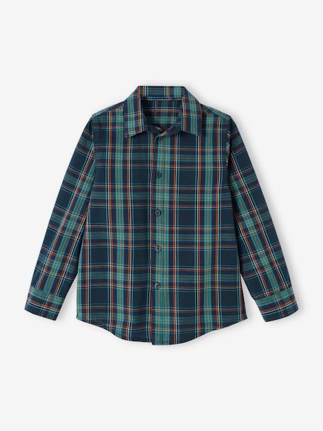 Chequered Shirt for Boys fir green 