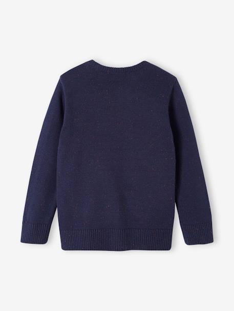 Marl Knit Jumper for Boys navy blue+sandy beige 