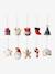 Pack of 10 Christmas Hanging Decorations in Felt, Nutcracker red 