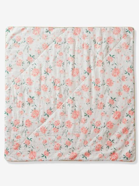 Jersey Knit/Cotton Gauze Throw for Baby, EAU DE ROSE Theme Light Pink 