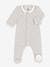 Sleepsuit in Velour for Babies, PETIT BATEAU grey 