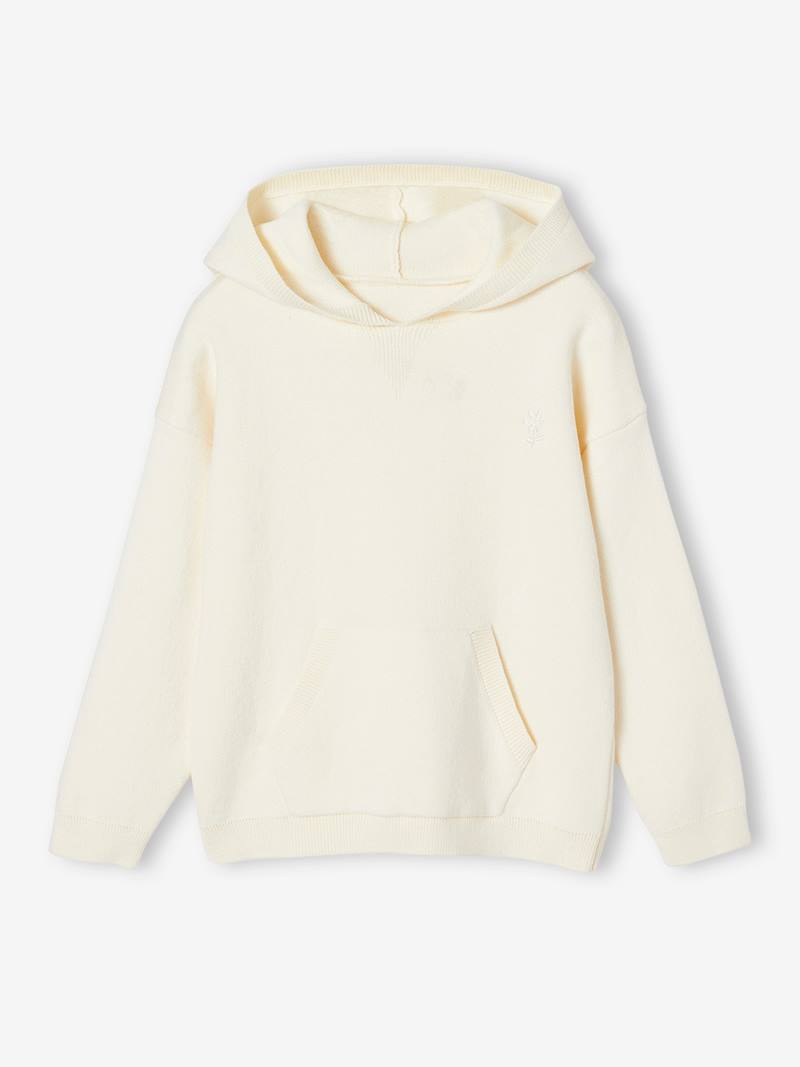 Hooded Jumper for Girls - ecru, Girls | Vertbaudet