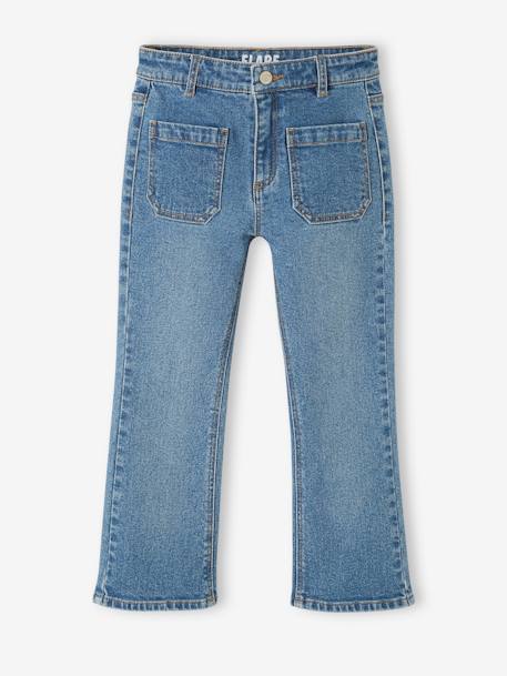 7/8 Flared Jeans for Girls denim blue+stone 