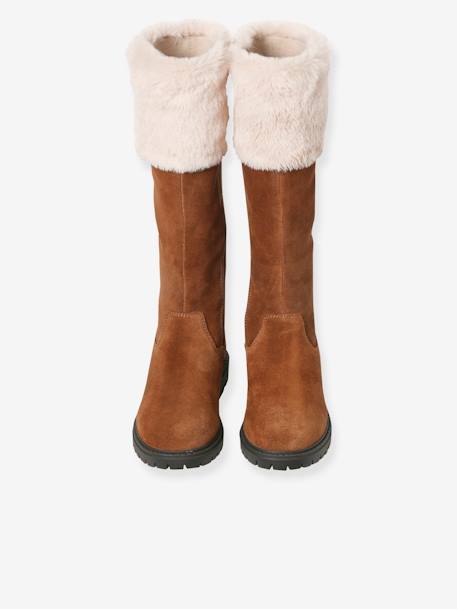 Riding Boots, Furry Lining & Zip, for Girls brown 