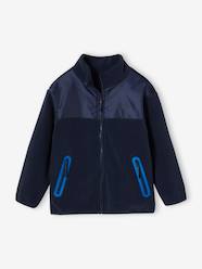 -Polar Fleece Jacket with Whale Badge in Relief for Boys