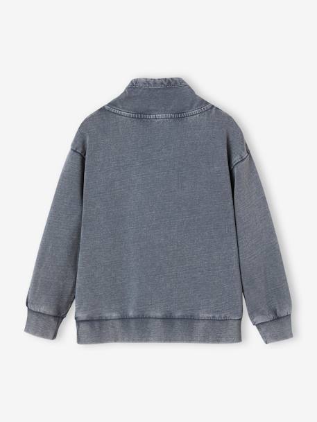 Sweatshirt with Snood Collar, Pirate Ship Motif & Faded Effect for Boys marl grey 