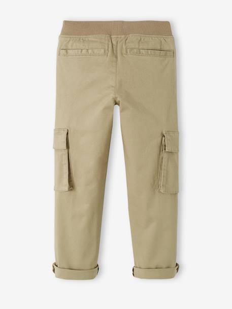 NARROW Hip Morphologik Cargo Trousers, Pull-Ons, for Boys bronze+slate grey 