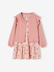 -Dress + Cardigan with Ruffles Ensemble for Girls