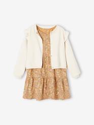 -Dress + Cardigan with Ruffles Ensemble for Girls