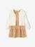 Dress + Cardigan with Ruffles Ensemble for Girls caramel+rosy 