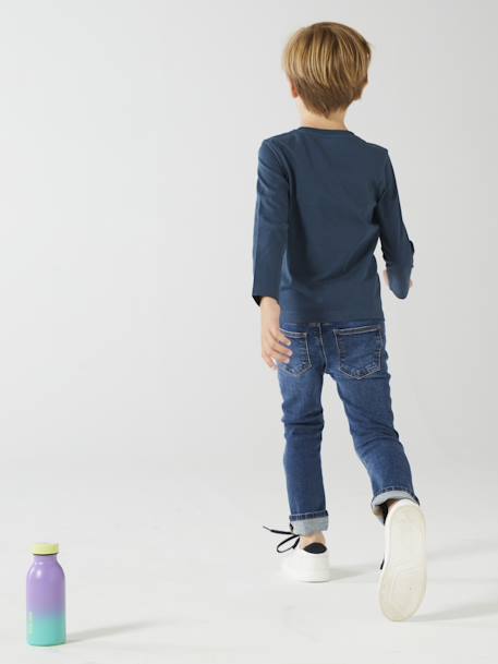 Basics Long Sleeve Top with Fun or Graphic Motif for Boys grey blue+marl beige+marl white+navy blue+night blue+ochre+pecan nut+white 