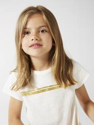 Girls-Tops-Sports T-Shirt with Iridescent Stripes for Girls