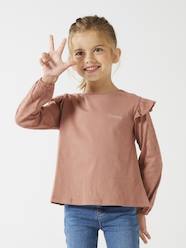 Girls-Tops-T-Shirts-Ruffled Long Sleeve Top for Girls, BASICS