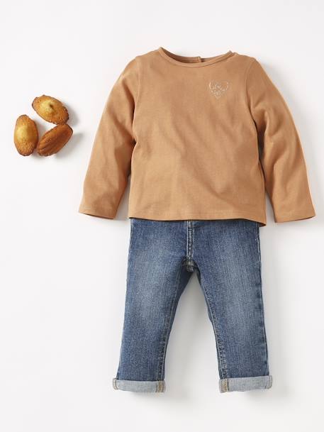 Straight Leg Jeans for Babies, Basics stone 