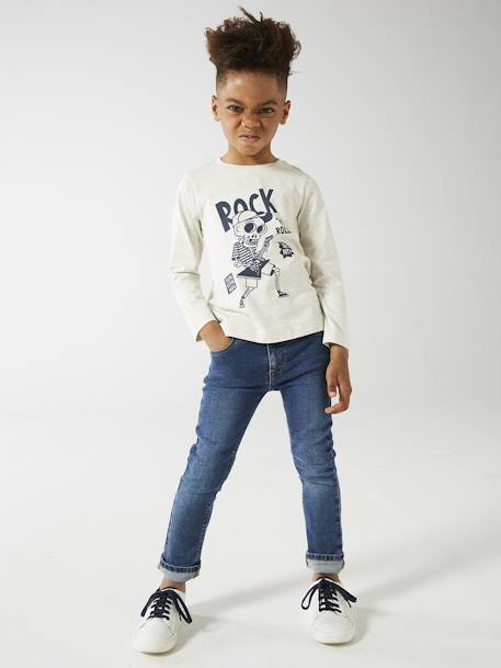 Basics Long Sleeve Top with Fun or Graphic Motif for Boys grey blue+marl beige+marl white+navy blue+night blue+ochre+pecan nut+white 