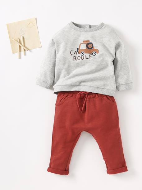 Baby Boys Fleece Trousers BEIGE LIGHT SOLID+caramel+Dark Blue+Green+GREY MEDIUM MIXED COLOR+Red+slate blue 