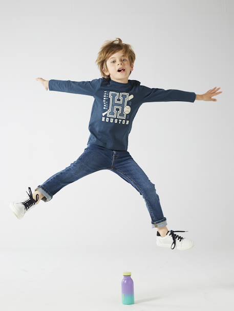 Basics Long Sleeve Top with Fun or Graphic Motif for Boys grey blue+marl beige+marl white+navy blue+night blue+ochre+pecan nut+white 