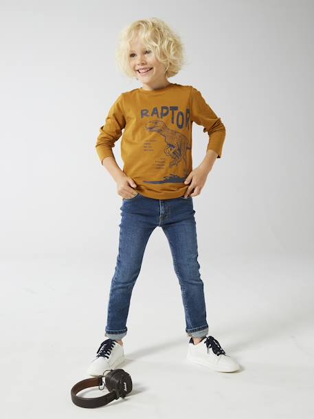 Basics Long Sleeve Top with Fun or Graphic Motif for Boys grey blue+marl beige+marl white+navy blue+night blue+ochre+pecan nut+white 