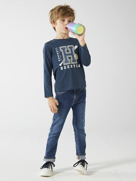 Basics Long Sleeve Top with Fun or Graphic Motif for Boys grey blue+marl beige+marl white+navy blue+night blue+ochre+pecan nut+white 