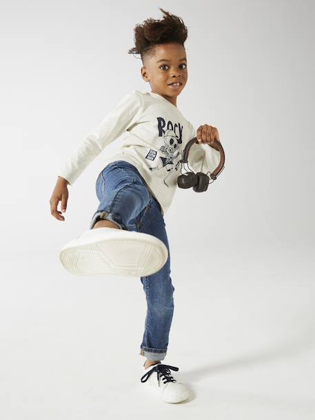 Basics Long Sleeve Top with Fun or Graphic Motif for Boys grey blue+marl beige+marl white+night blue+ochre+pecan nut 