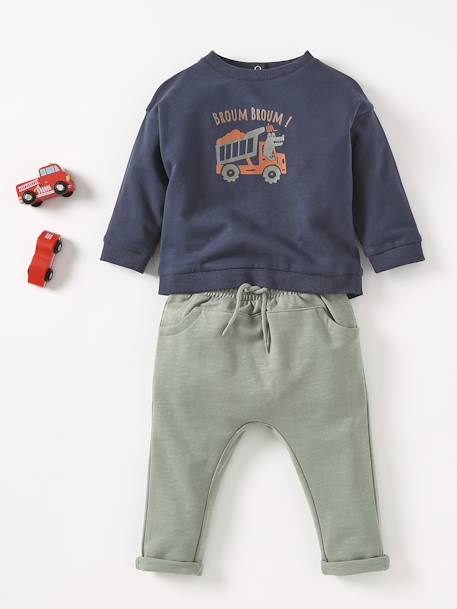 Baby Boys Fleece Trousers BEIGE LIGHT SOLID+caramel+Dark Blue+Green+GREY MEDIUM MIXED COLOR+Red+slate blue 