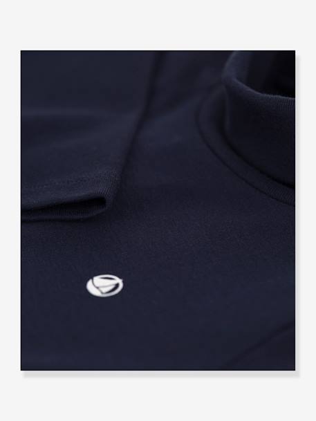 Polo Neck Top in Organic Cotton, PETIT BATEAU blue 