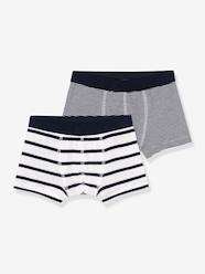 Boys-Pack of 2 Striped Boxers, PETIT BATEAU