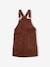 Top + Corduroy Dungaree Dress Outfit for Girls chocolate+night blue 