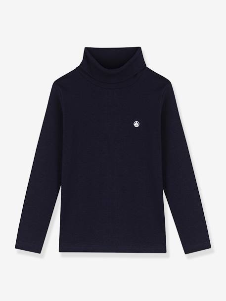 Polo Neck Top in Organic Cotton, PETIT BATEAU blue 