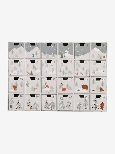 Advent Calendar with Toys in FSC® Wood green+grey+red+wood 