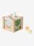 2-in-1 Activity Cube in FSC® Wood: Puzzles & Shapes to Sort & Fit green 