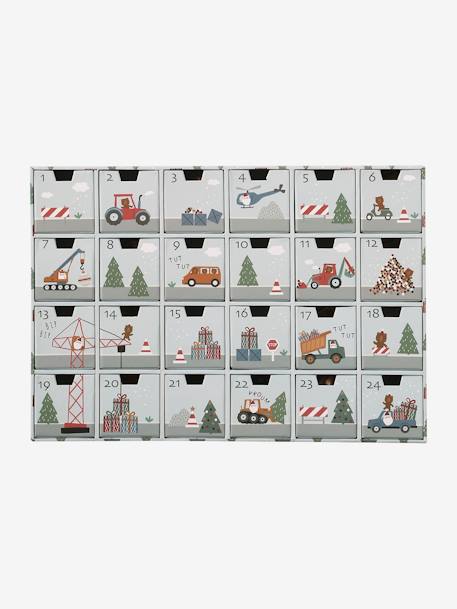 Advent Calendar with Toys in FSC® Wood green+grey+red+wood 