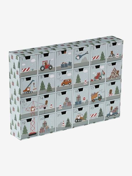 Advent Calendar with Toys in FSC® Wood green+grey+red+wood 