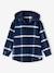 Hooded Flannel Shirt with Large Checks for Boys navy blue 