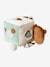 Large Activity Cube in Fabric, Green Forest brown 