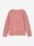 Cardigan in Openwork Chenille Knit for Girls dusky pink+green 
