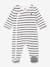 Striped Sleepsuit in Rib Knit for Babies, PETIT BATEAU printed white 