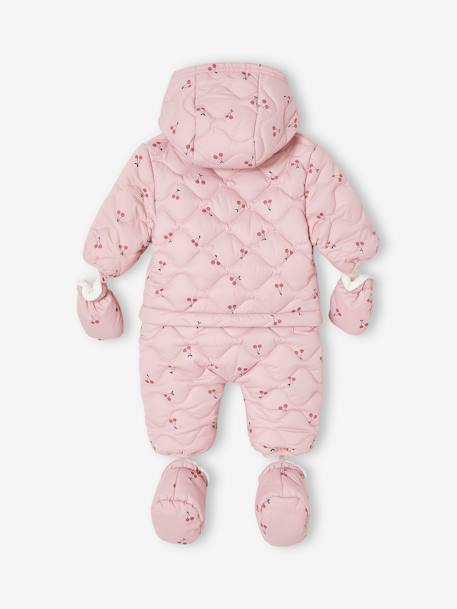 Pramsuit with Mittens & Booties for Babies, 2-in-1 mauve 