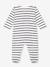 Striped Sleepsuit in Rib Knit for Babies, PETIT BATEAU printed white 