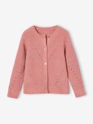 Cardigan in Openwork Chenille Knit for Girls