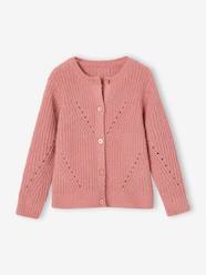 Girls-Cardigan in Openwork Chenille Knit for Girls