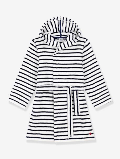 Striped Bathrobe in Towelling, PETIT BATEAU printed white 