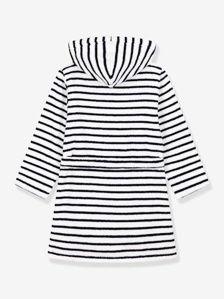 Striped Bathrobe in Towelling, PETIT BATEAU printed white 