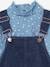 Top + Corduroy Dungaree Dress Outfit for Girls chocolate+night blue 