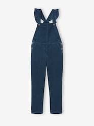 -Corduroy Dungarees with Ruffles on Straps for Girls