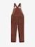 Corduroy Dungarees for Girls chocolate+peach 