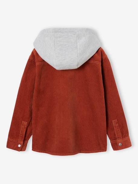 Hooded Velour Shirt, 2-in-1 Effect, for Boys rust 